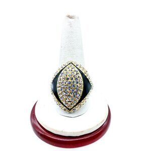 AKKAD Pave CZ Stones Estate Statement Ring with Enamel Accents, Avant Garde Haut